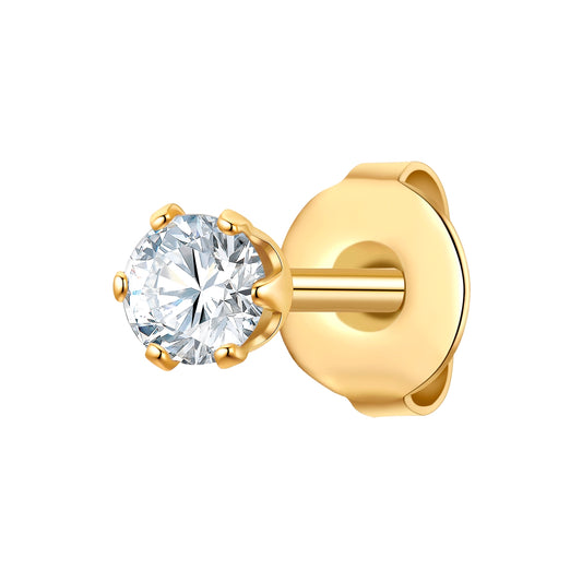 Ohrstecker Edelstahl gelbgold Zirkonia weiß