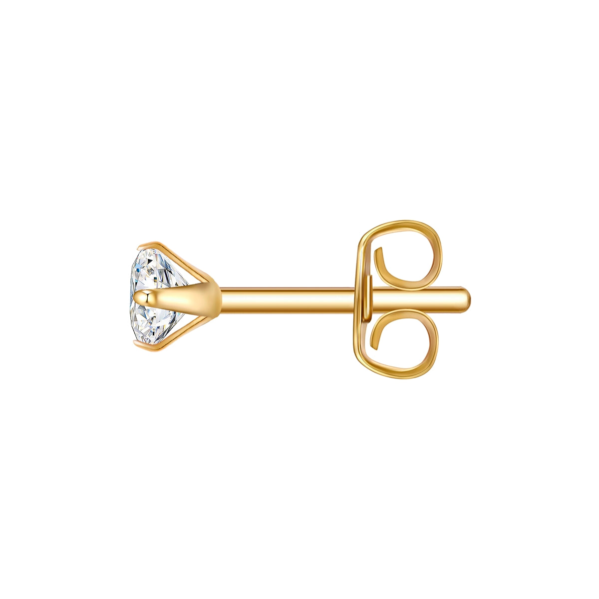 Ohrstecker Edelstahl gelbgold Zirkonia weiß