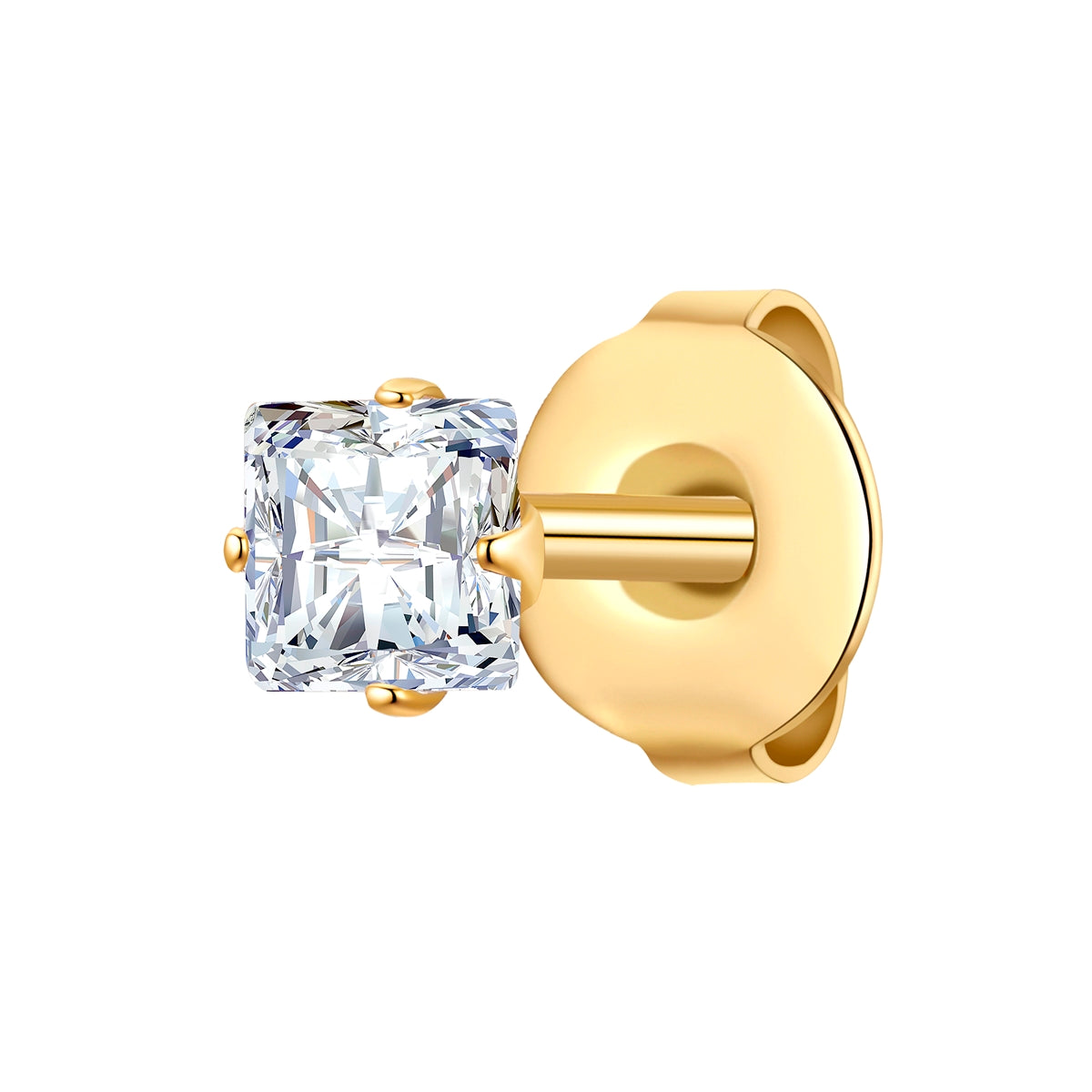 Ohrstecker Edelstahl gelbgold Zirkonia weiß