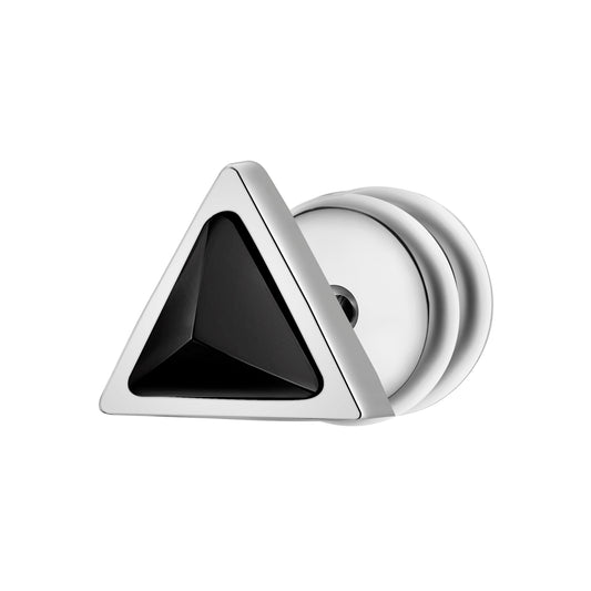 Ohrstecker Edelstahl Zirkonia schwarz