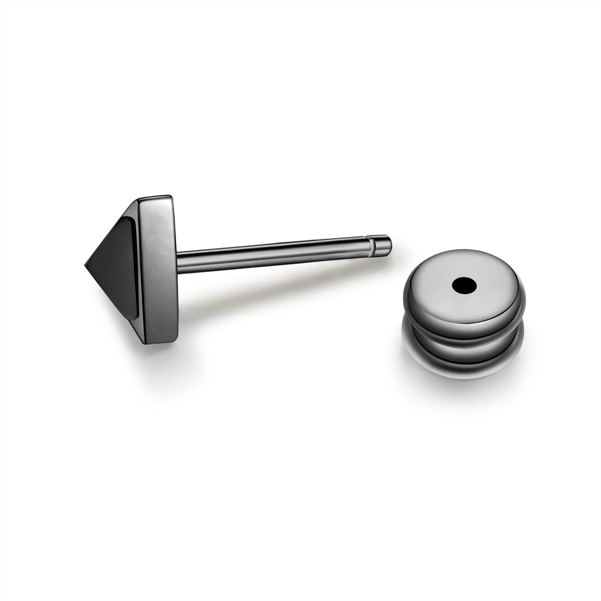 Ohrstecker Edelstahl gunmetal Zirkonia schwarz