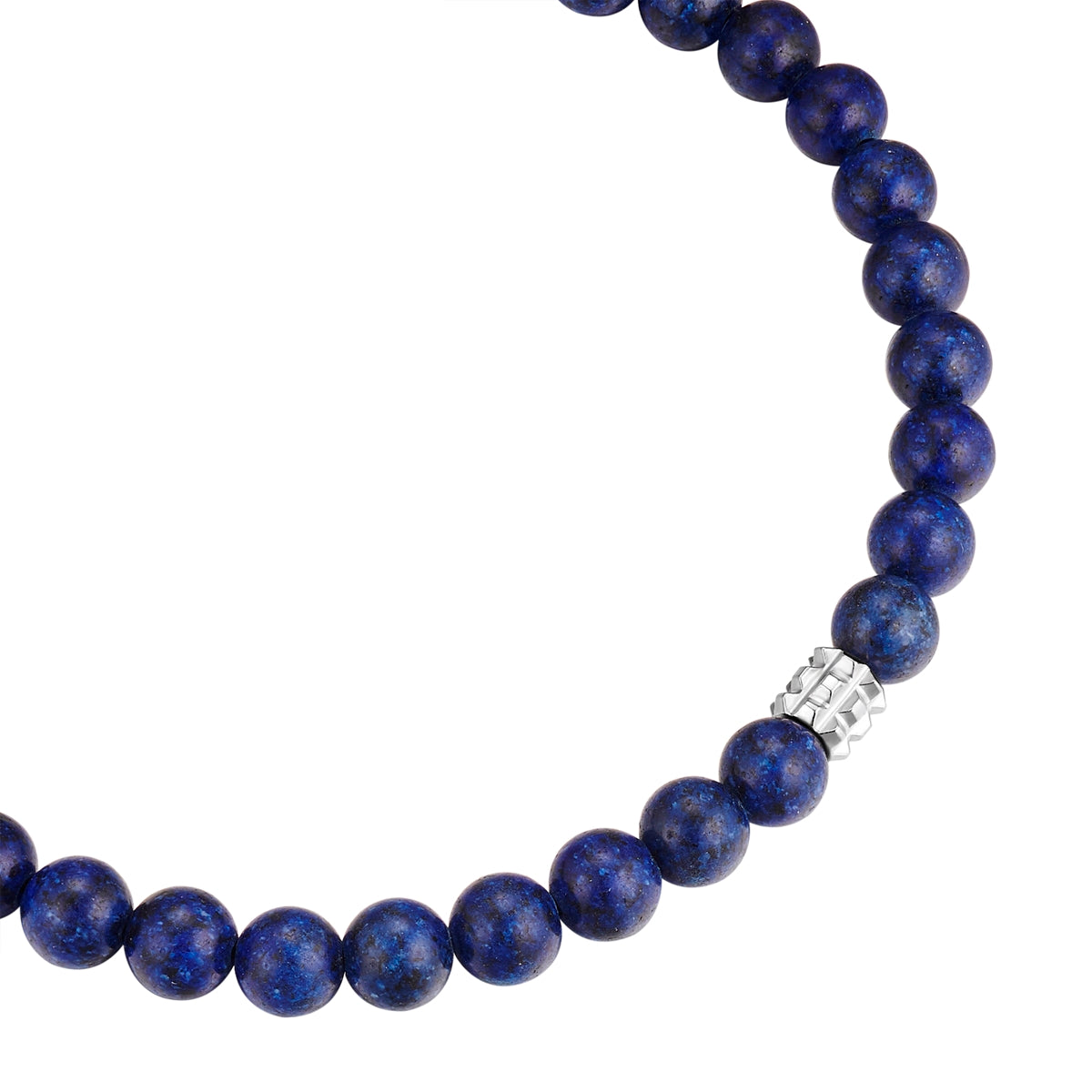 Armband Edelstahl Lapislazuli blau Textil (schwarz)