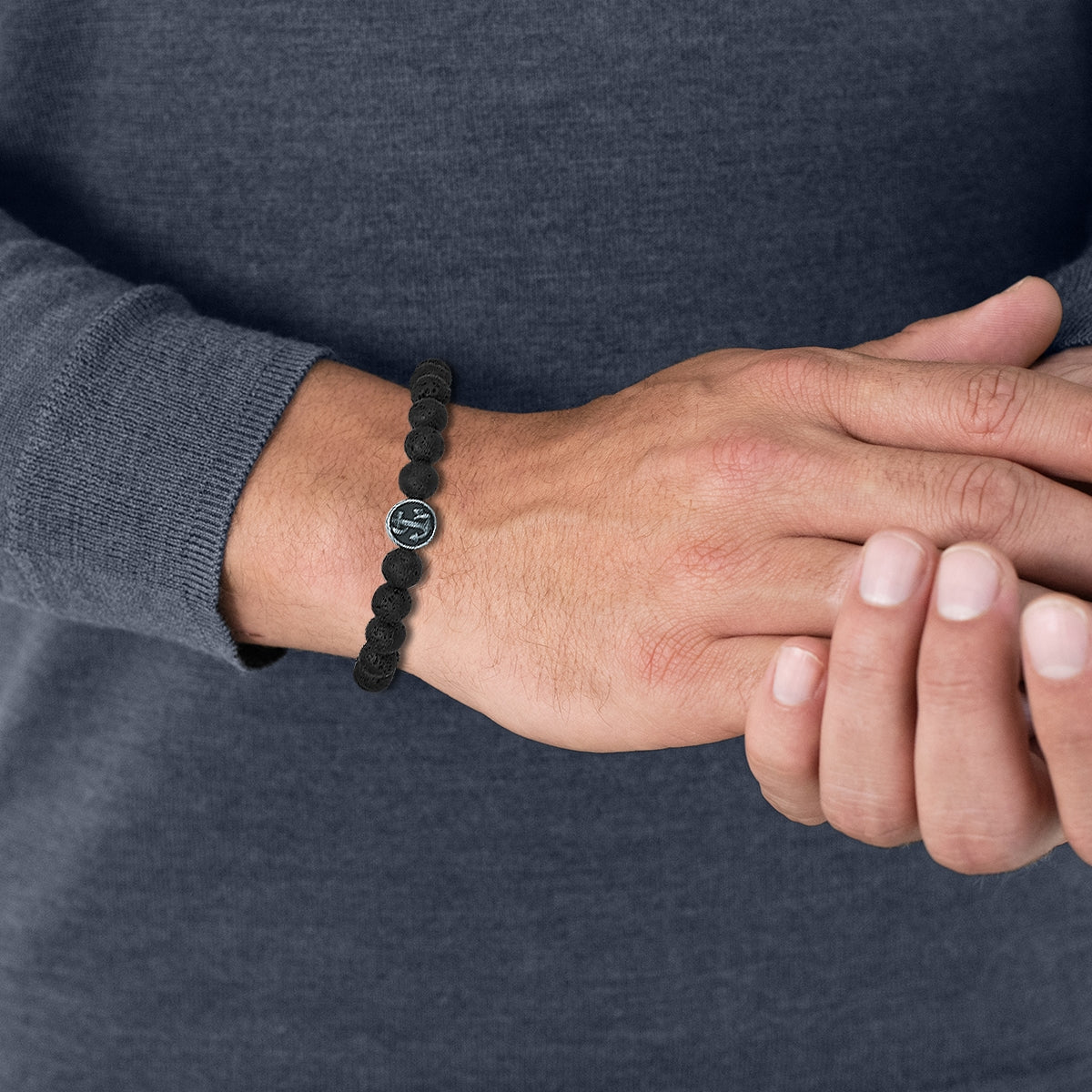 Armband Lavastein schwarz