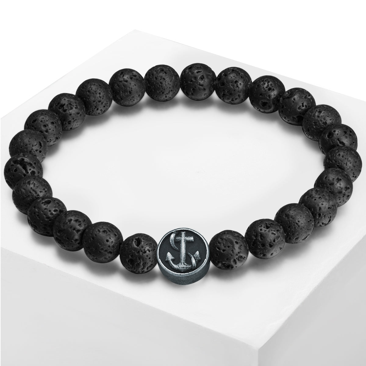 Armband Lavastein schwarz