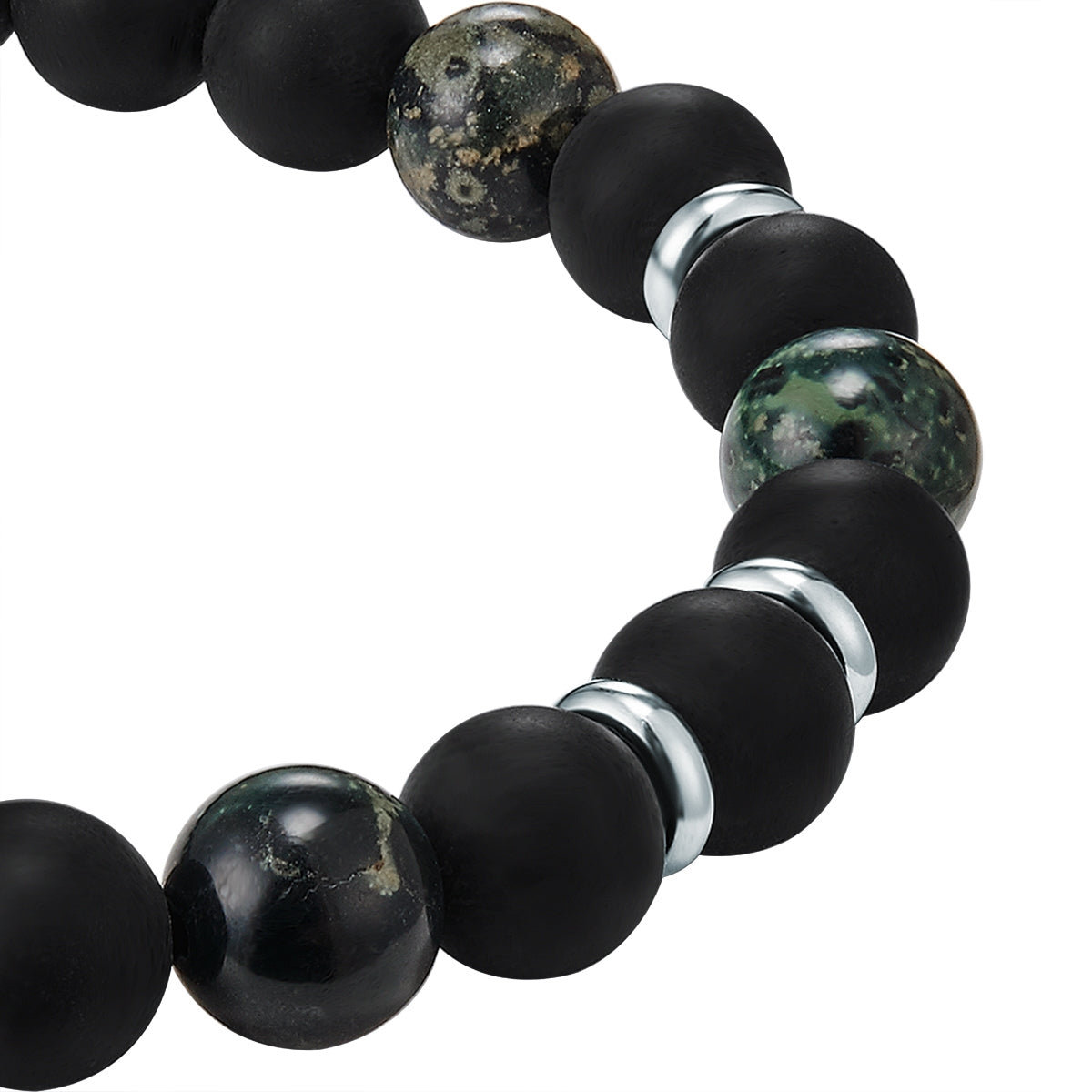 Armband Achat schwarz Bird Stone grün