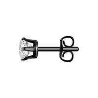 Ohrstecker Edelstahl schwarz Zirkonia weiß