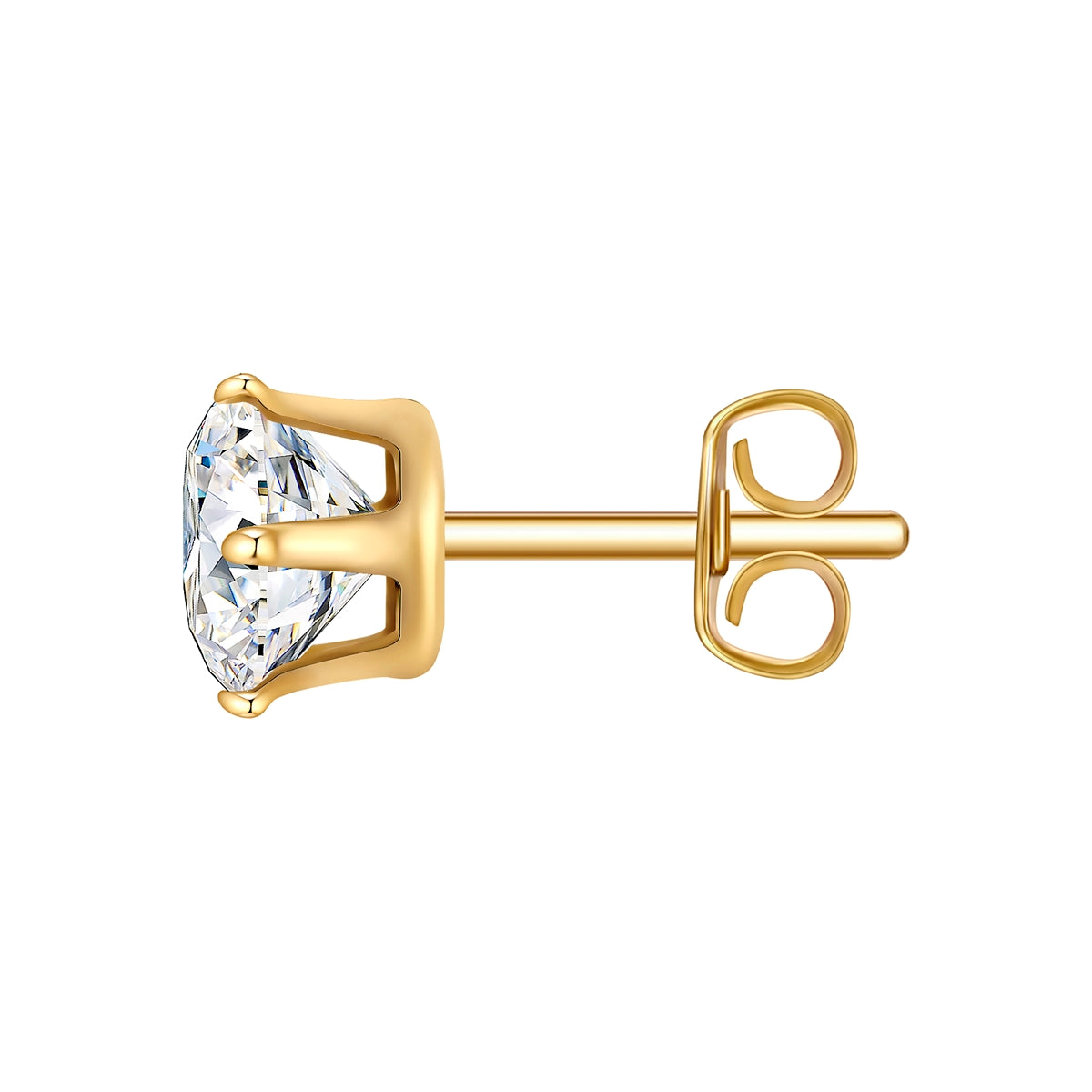 Ohrstecker Edelstahl gelbgold Zirkonia weiß