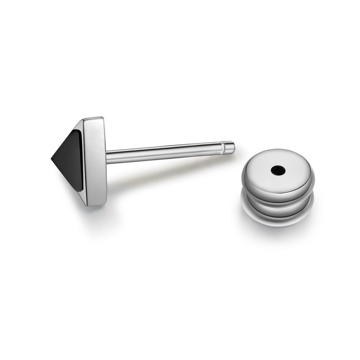 Ohrstecker Edelstahl Zirkonia schwarz