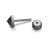 Ohrstecker Edelstahl gunmetal Zirkonia schwarz