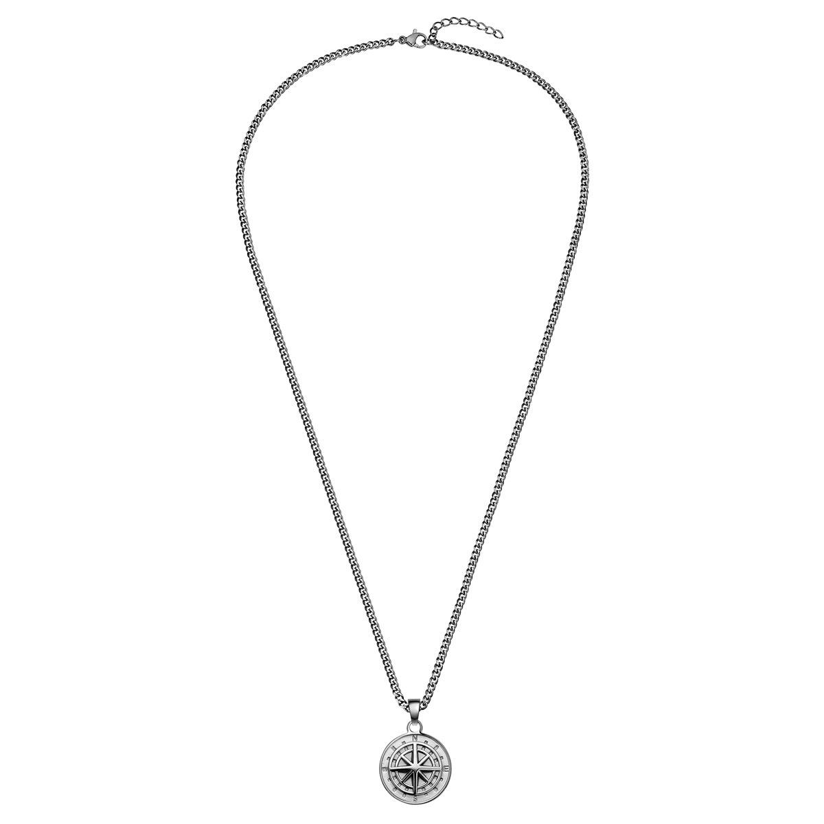 Kette mit Anhänger Edelstahl gunmetal