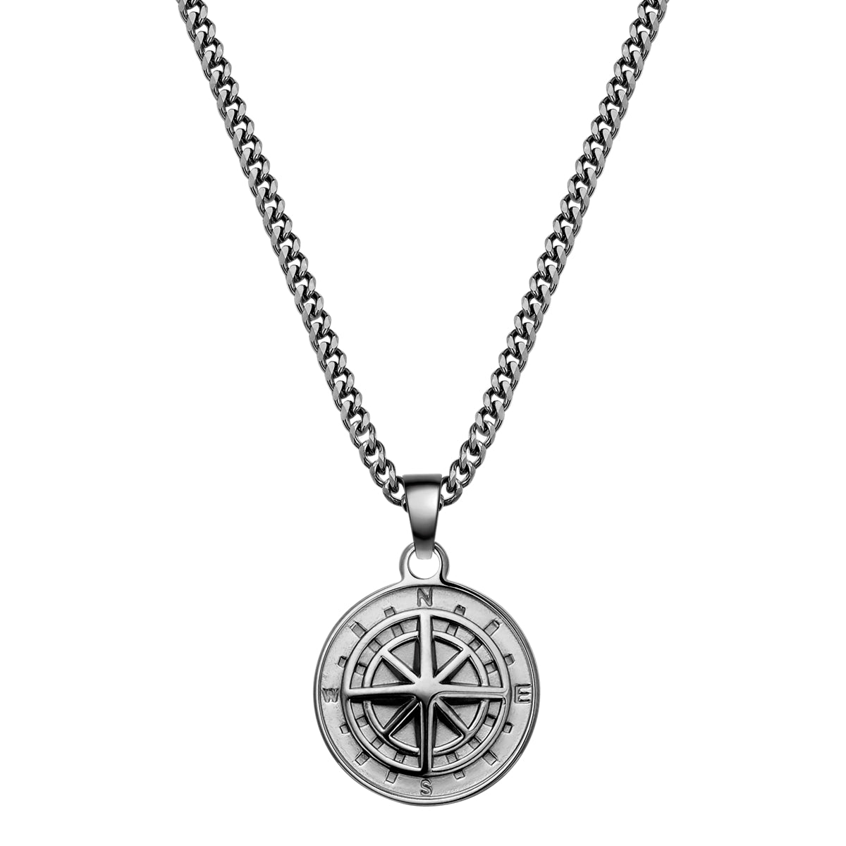 Kette mit Anhänger Edelstahl gunmetal