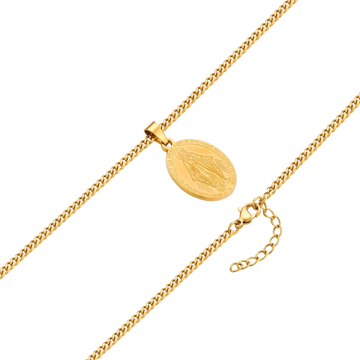 Kette mit Anhänger Edelstahl gelbgold
