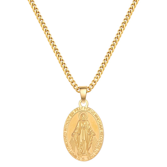 Kette mit Anhänger Edelstahl gelbgold