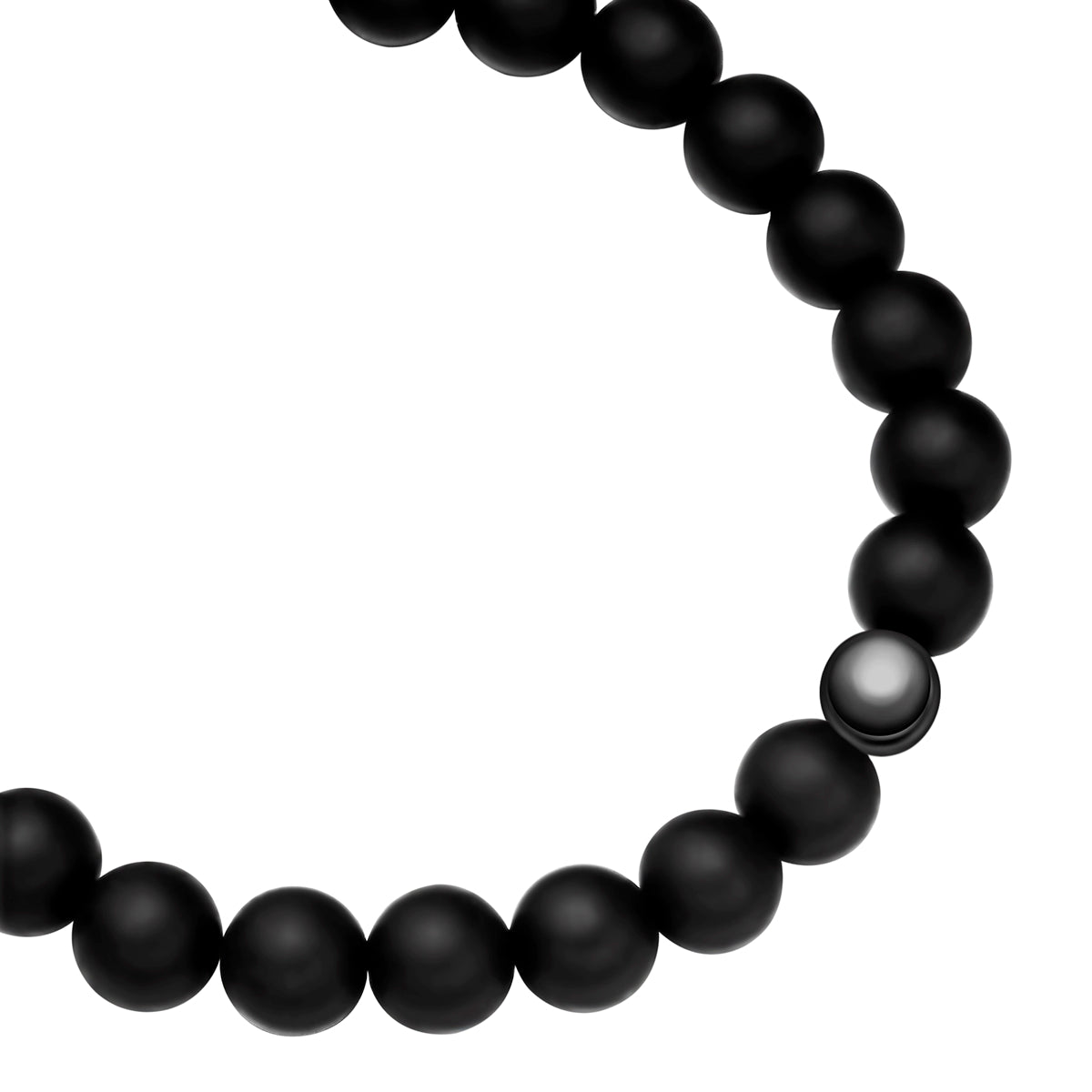 Armband Edelstahl schwarz Onyx schwarz