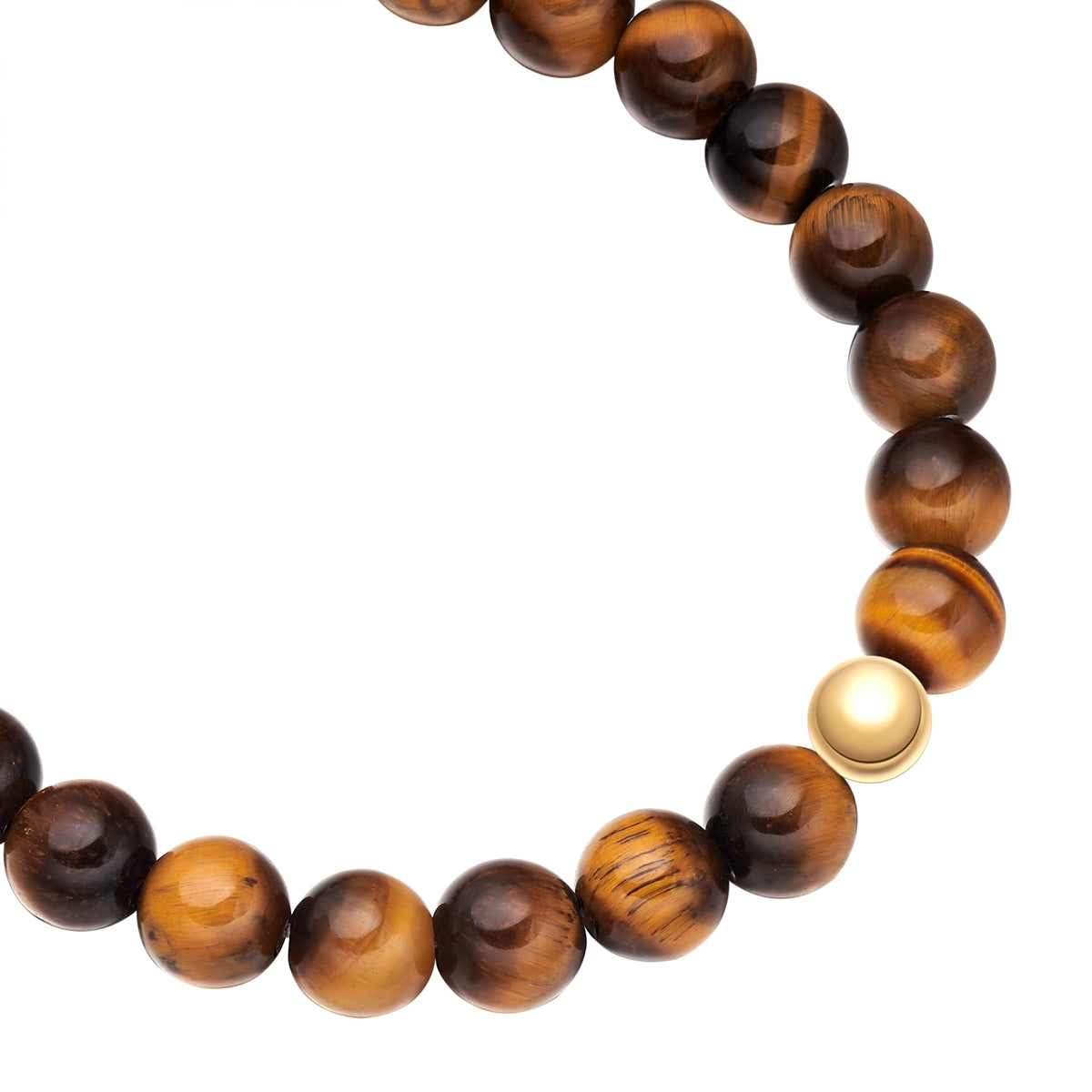 Armband Edelstahl gelbgold Tigerauge braun