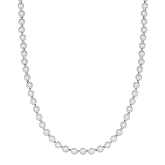 Kette Edelstahl Muschelkernperle weiß