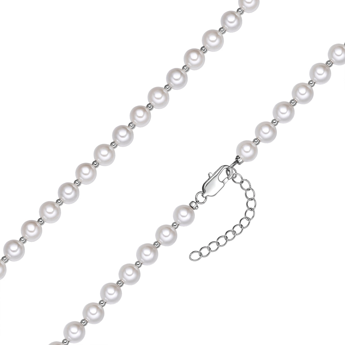 Kette Edelstahl Muschelkernperle weiß