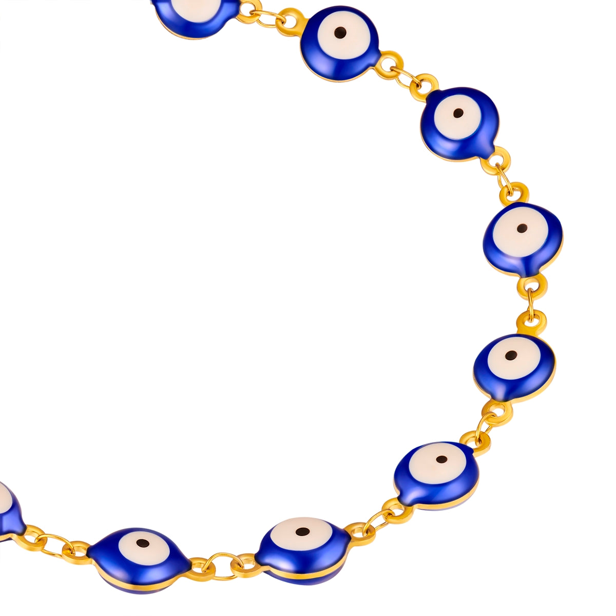 Armband Edelstahl gelbgold Emaille blau