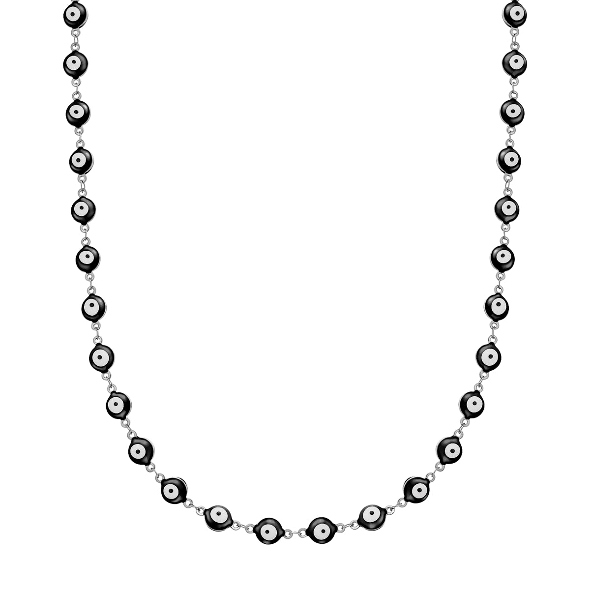 Kette Edelstahl Emaille schwarz