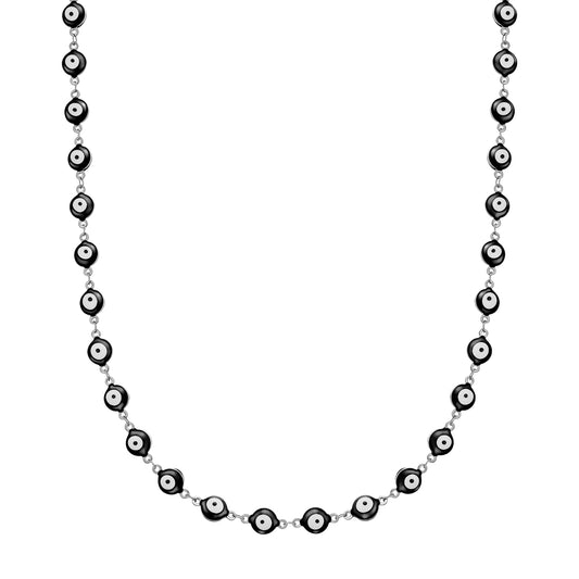 Kette Edelstahl Emaille schwarz