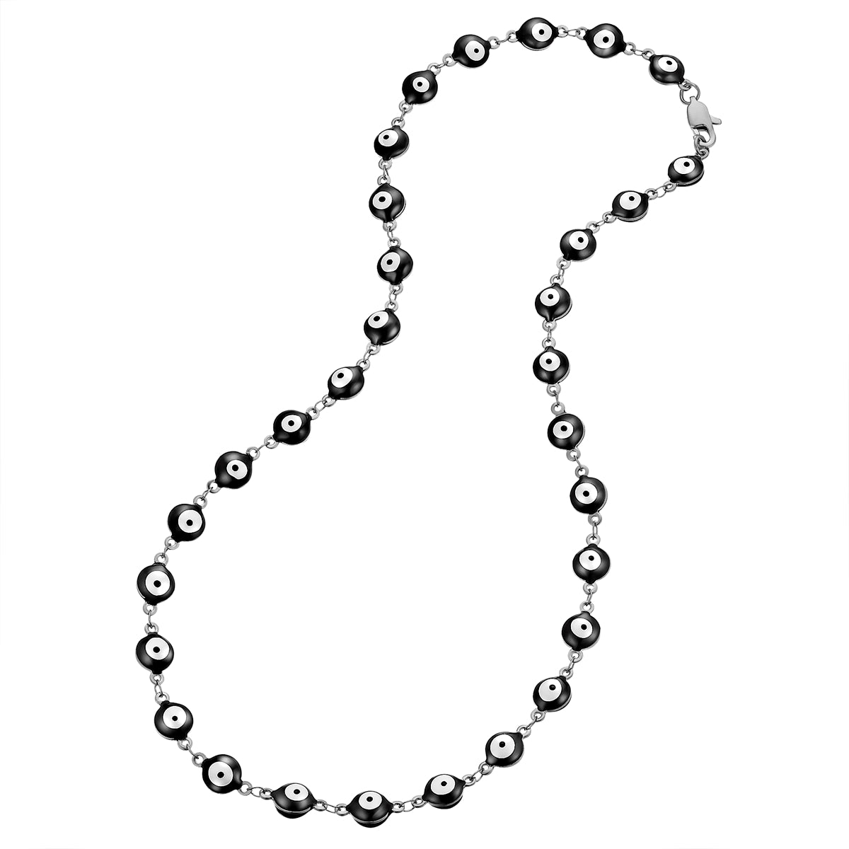 Kette Edelstahl Emaille schwarz