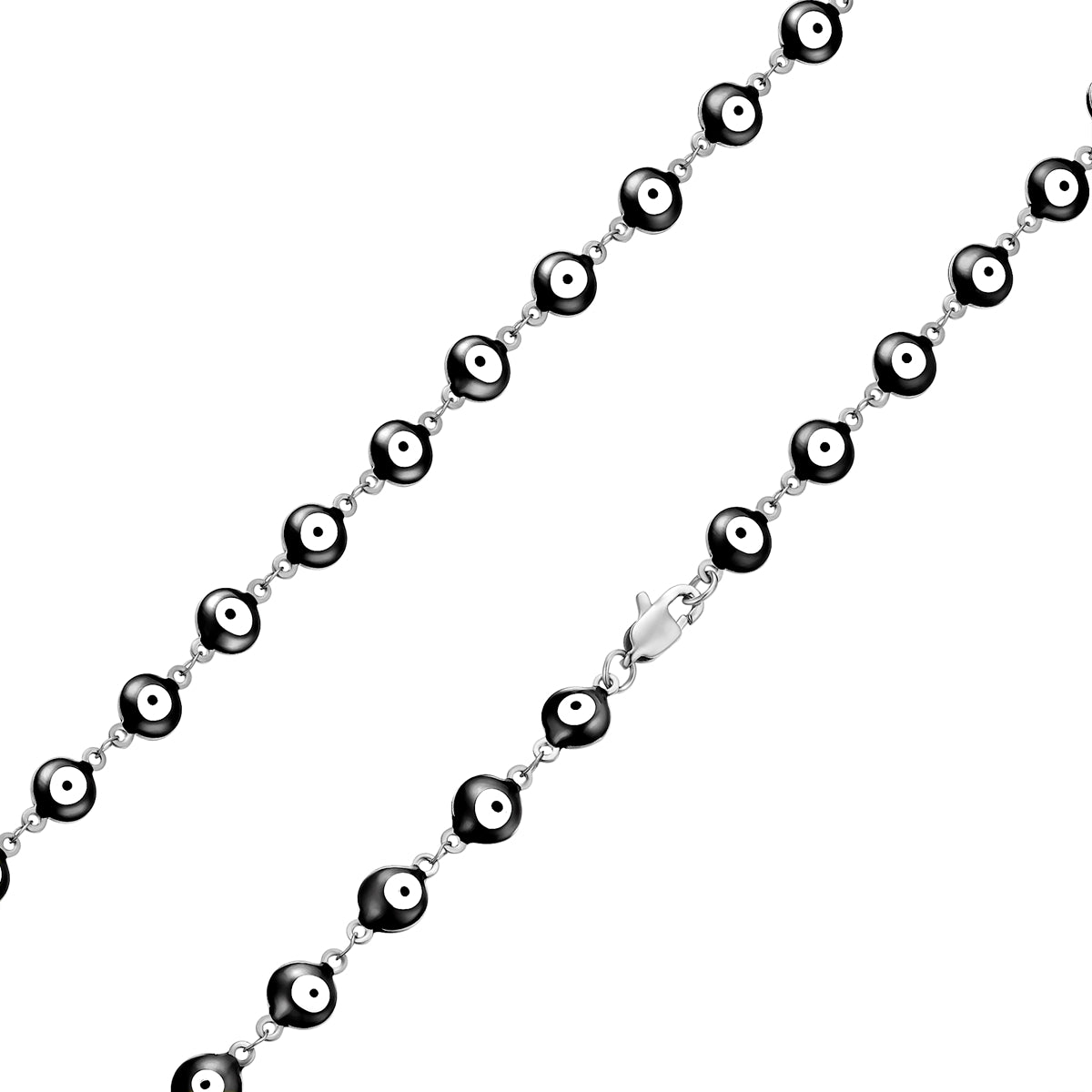 Kette Edelstahl Emaille schwarz