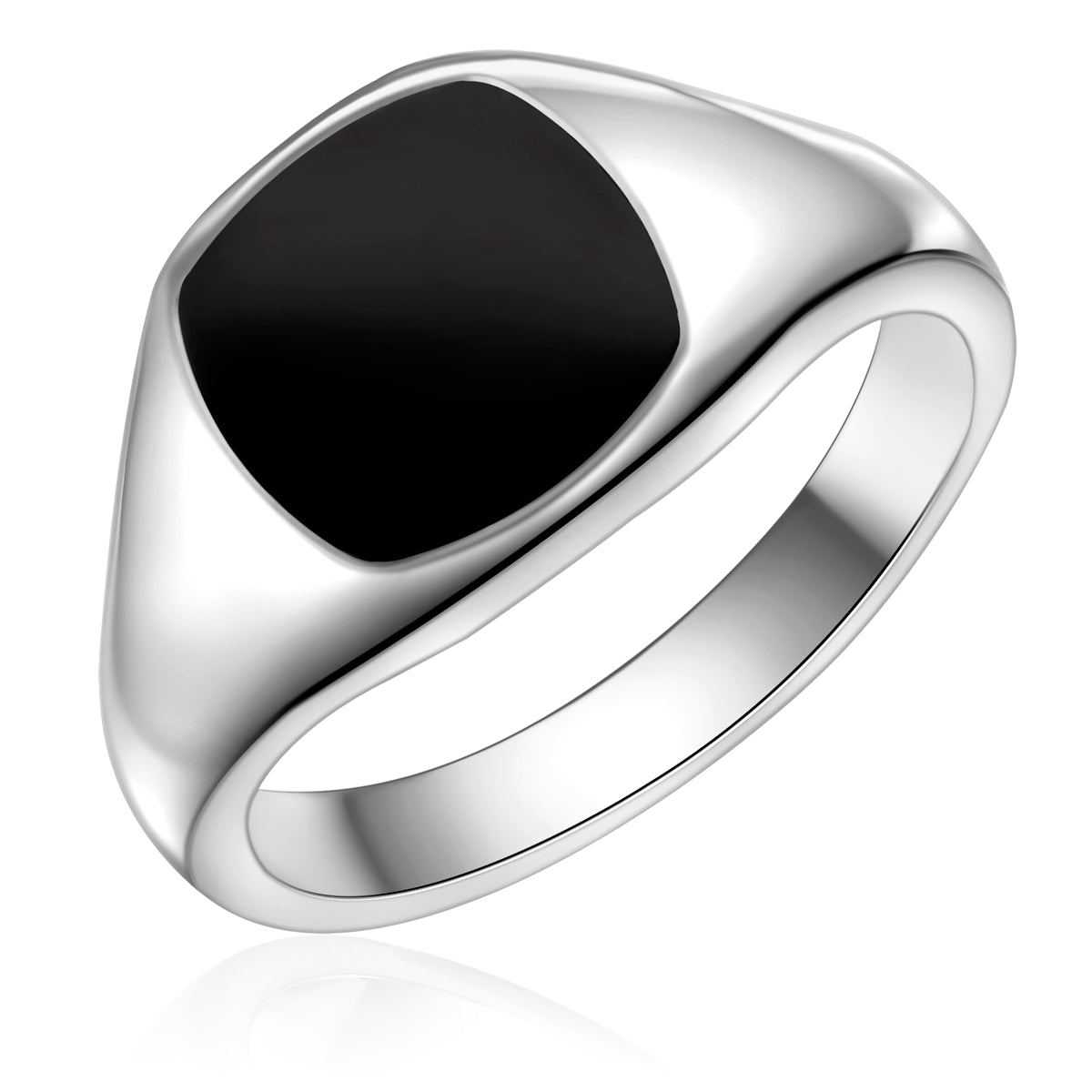 Ring Edelstahl Achat schwarz