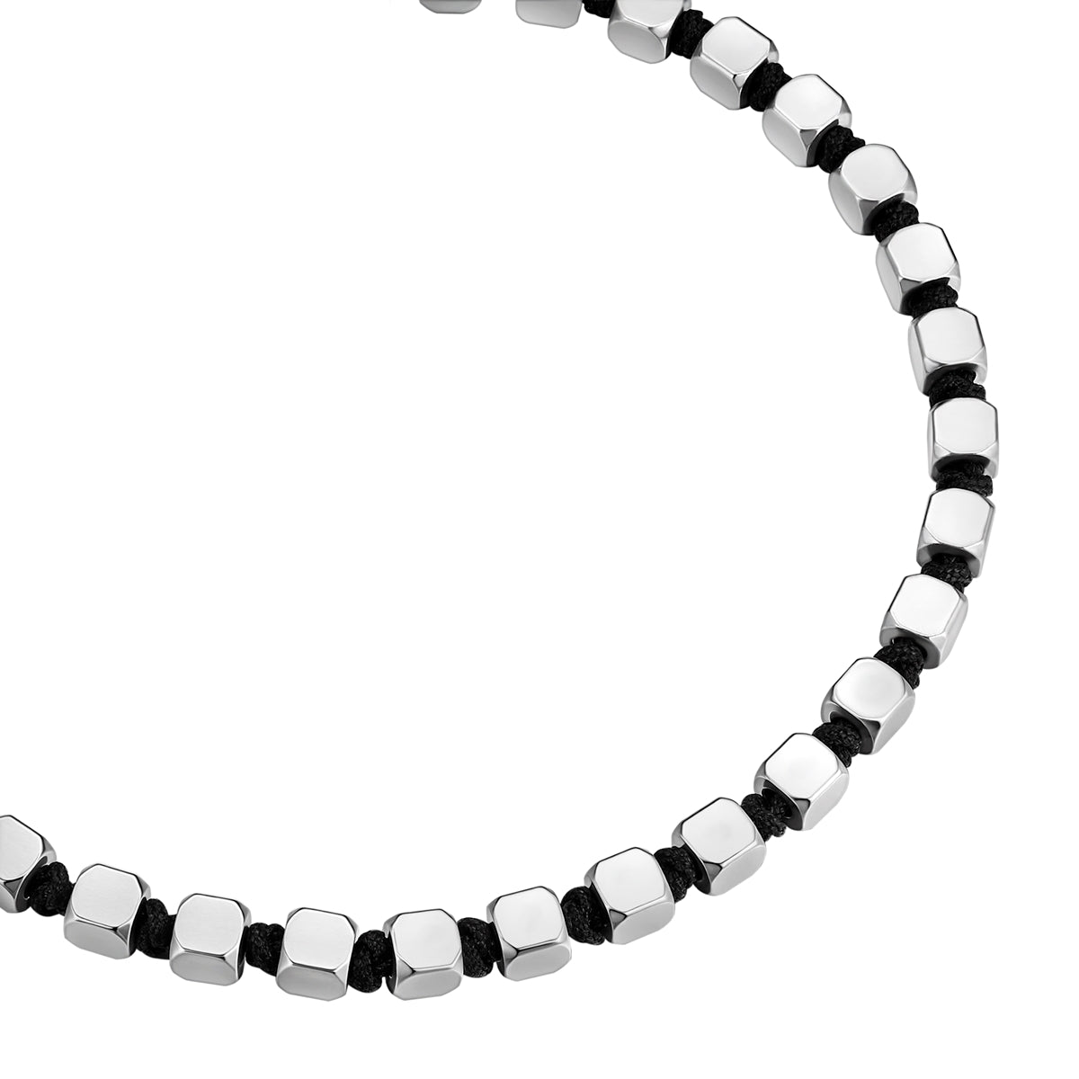 Armband Edelstahl Textil (schwarz)